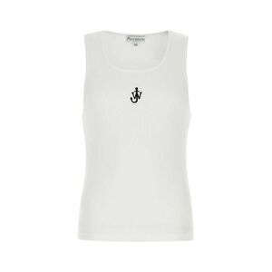 JW ANDERSON Ribbed Tank Top with Anchor Logo Men WHITE T-Shirts